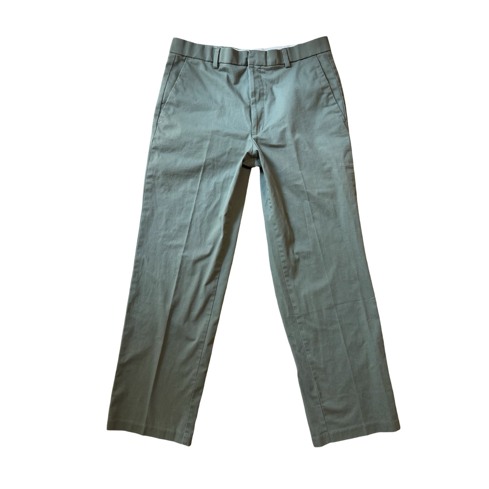 Dockers Premium Men’s Olive Green Dress Pants W33 L30 Flat Front Casual Chino